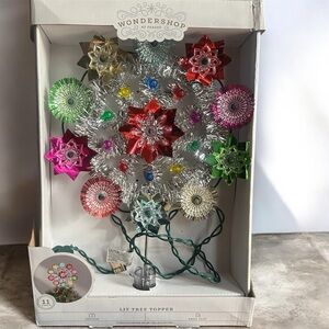 Wondershop Festive Multicolor Lit Tree Topper retro starburst design